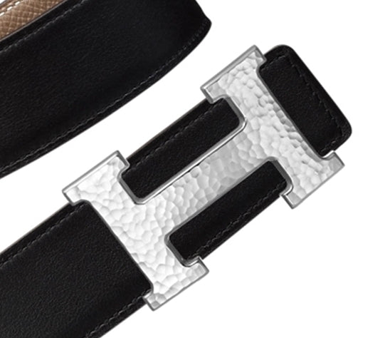 AiHshi-H229895T light gold wrinkled leather H belt buckle