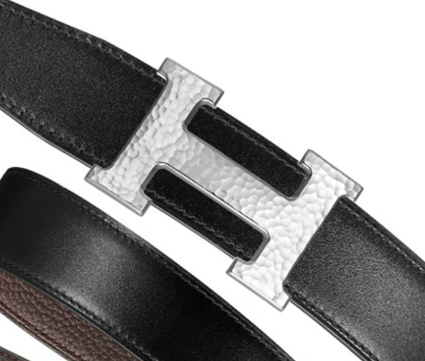 AiHshi-H229895T light gold wrinkled leather H belt buckle