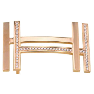 AiHshi-H137820T half diamond double H belt buckle