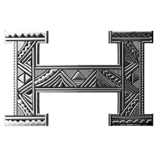 AiHshi-H215175T light gold pattern H belt buckle