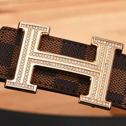 AiHshi-H204556T diamond H belt buckle