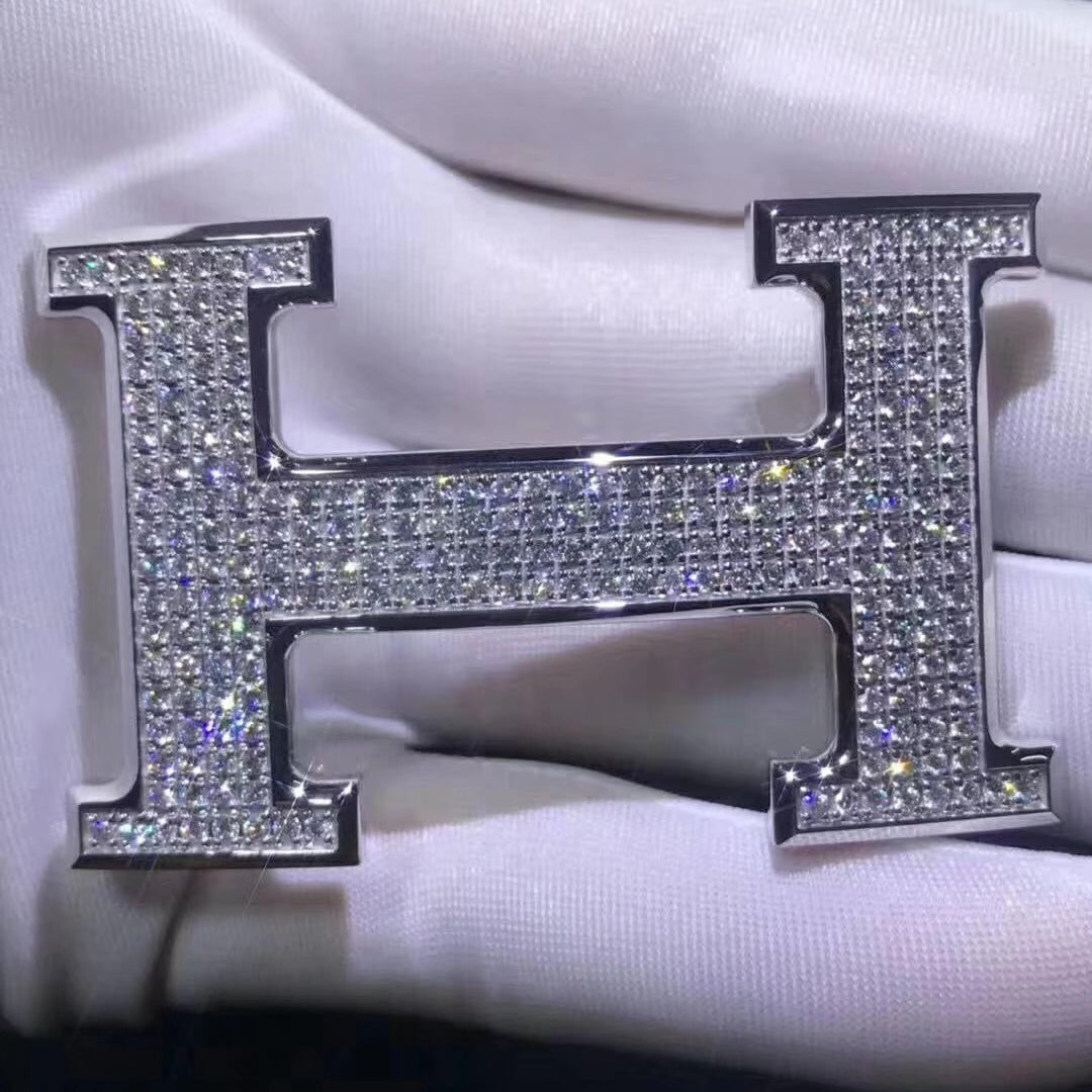 AiHshi-H202099T full diamond H belt buckle
