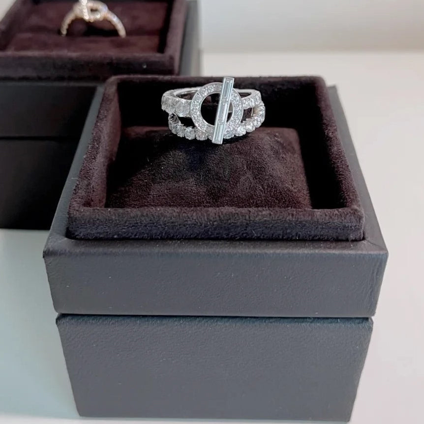 AiHshi-H251090B Diamond Q-shaped ladder ring 11#