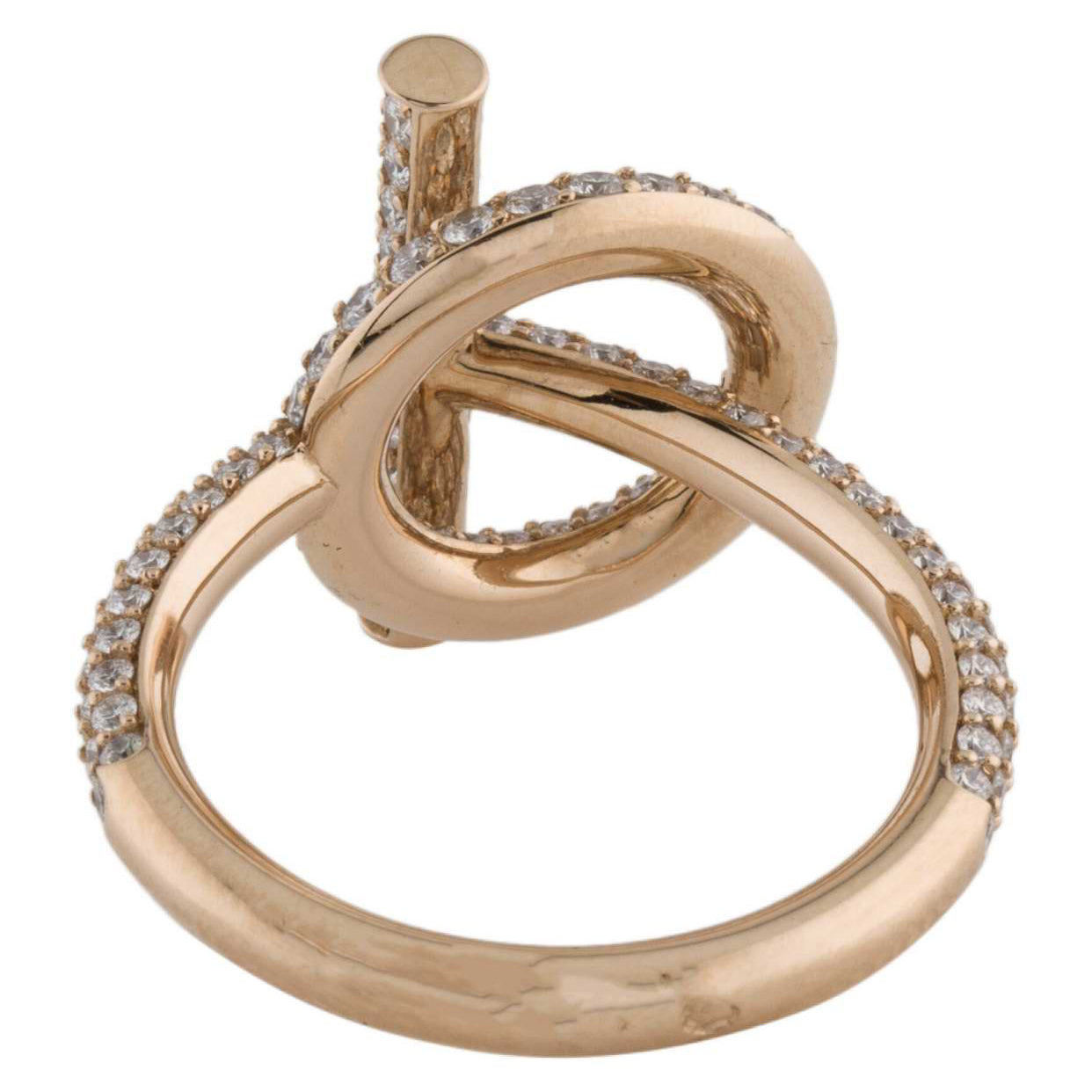 爱H仕-H141771B满钻Q字半镶直臂戒指50#