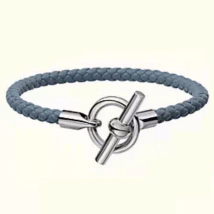 AiHshi-H281065B light gold Q ring horizontal bar bracelet