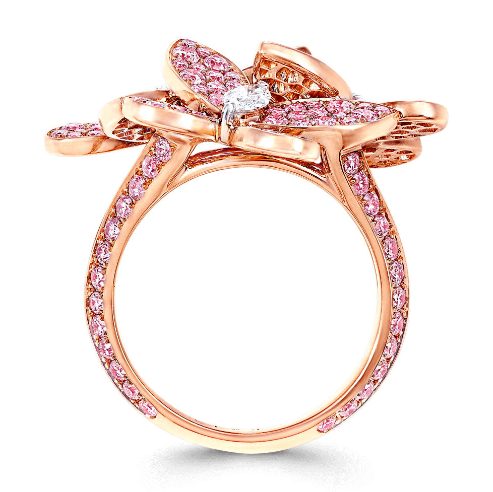 GLF-RGR374蝴蝶平面密石蜂巢底戒指