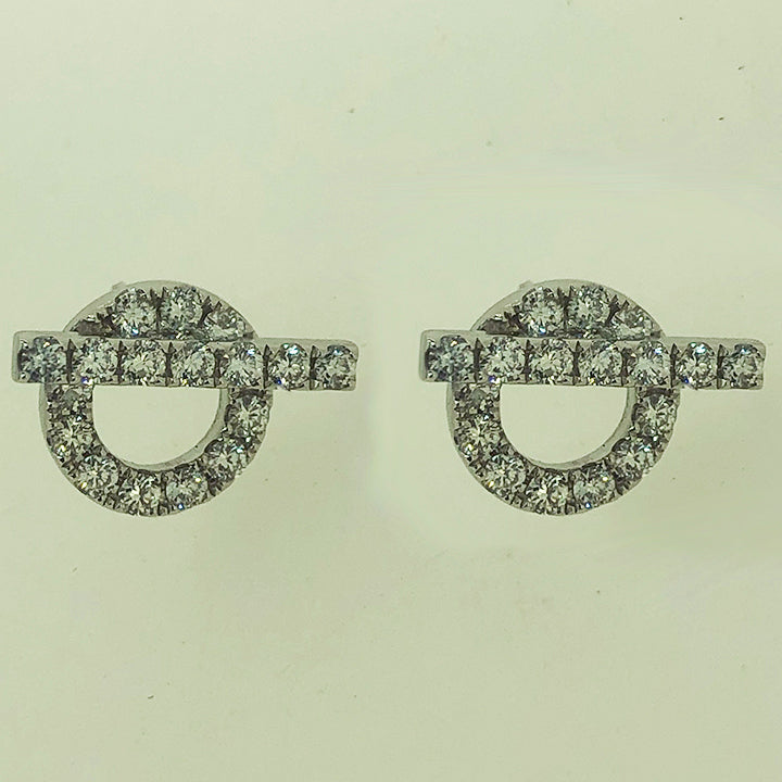 爱H仕-H232354B客版满钻Q字耳钉1.9mm