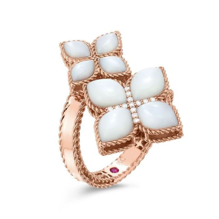 LBT-ADV888RI1594珍珠母扭绳飞镖四叶草戒指