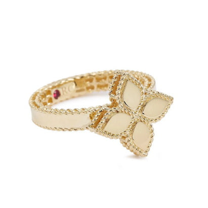 LBT-AR777RI0637 twisted rope four-leaf clover straight arm ring