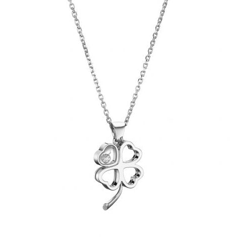 XB-797862-1001 Four-leaf clover single diamond heart-shaped hollow glass pendant