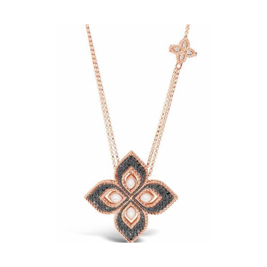 LBT-ADV777CL1051扭绳飞标四叶草公主花项链34mm