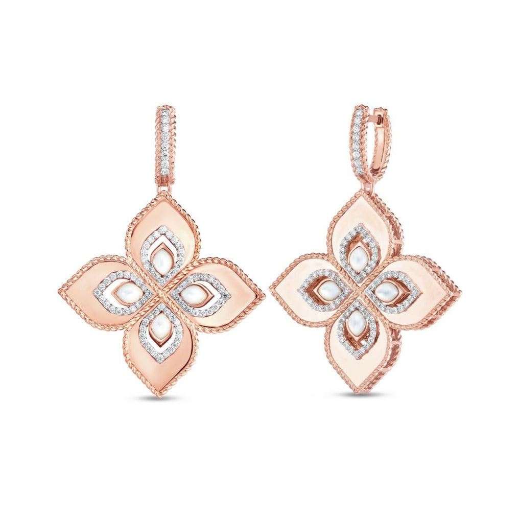 LBT-001, twisted rope, four-leaf clover princess flower ear clip