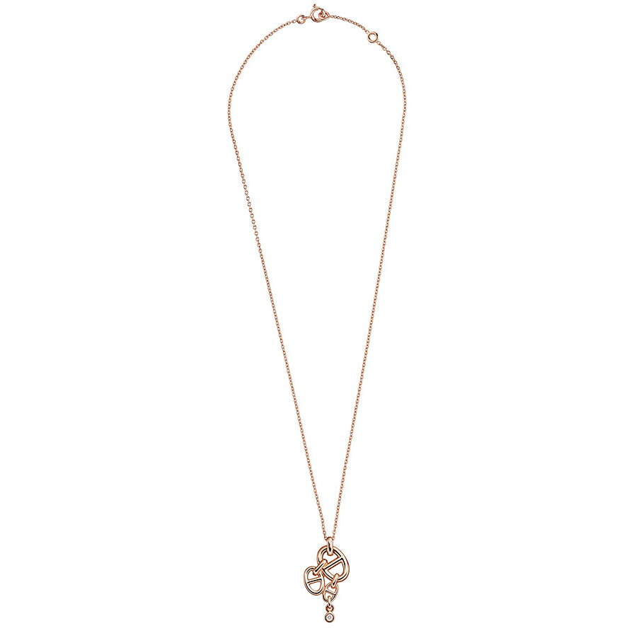 AiHshi-H110029B single diamond barrel light gold three-day pendant