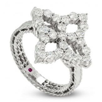 LBT-ADR888RI1498 four-leaf clover diamond flower head ring