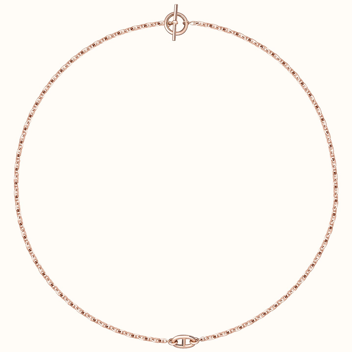 AiHshi-H123356B light gold pig nose Japanese character necklace (chain length 17 inches)