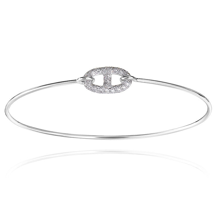 爱H仕-H109061B镶钻单日字猪鼻子光金臂手镯