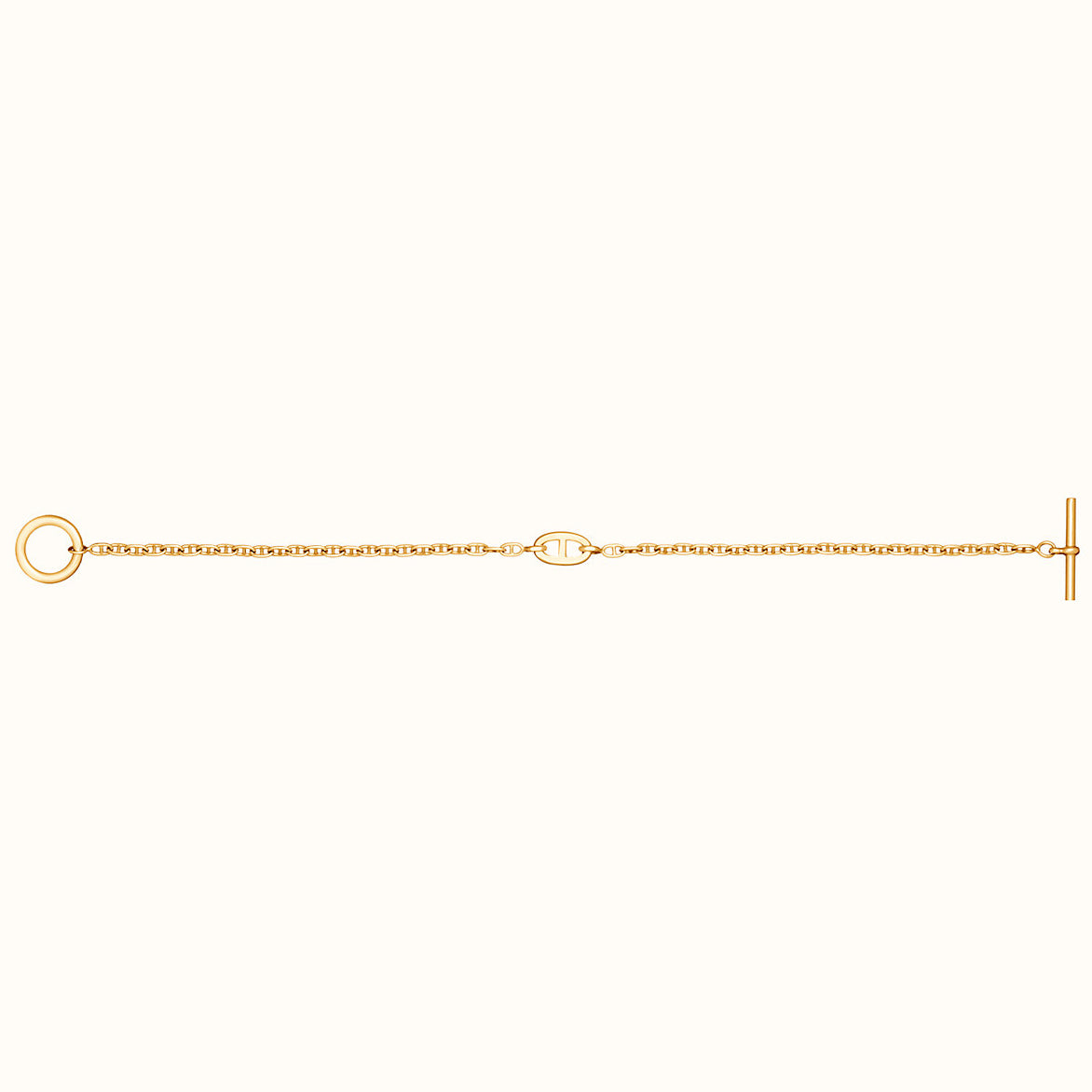 AiHshi-H145330B pig nose light gold Japanese character bracelet (chain length 170mm)