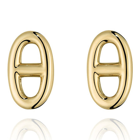 AiHshi-H215503B guest version light gold pig nose Japanese character earrings