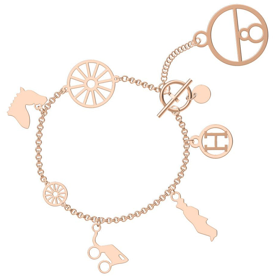 AHS-H107011B light gold letter carriage bracelet