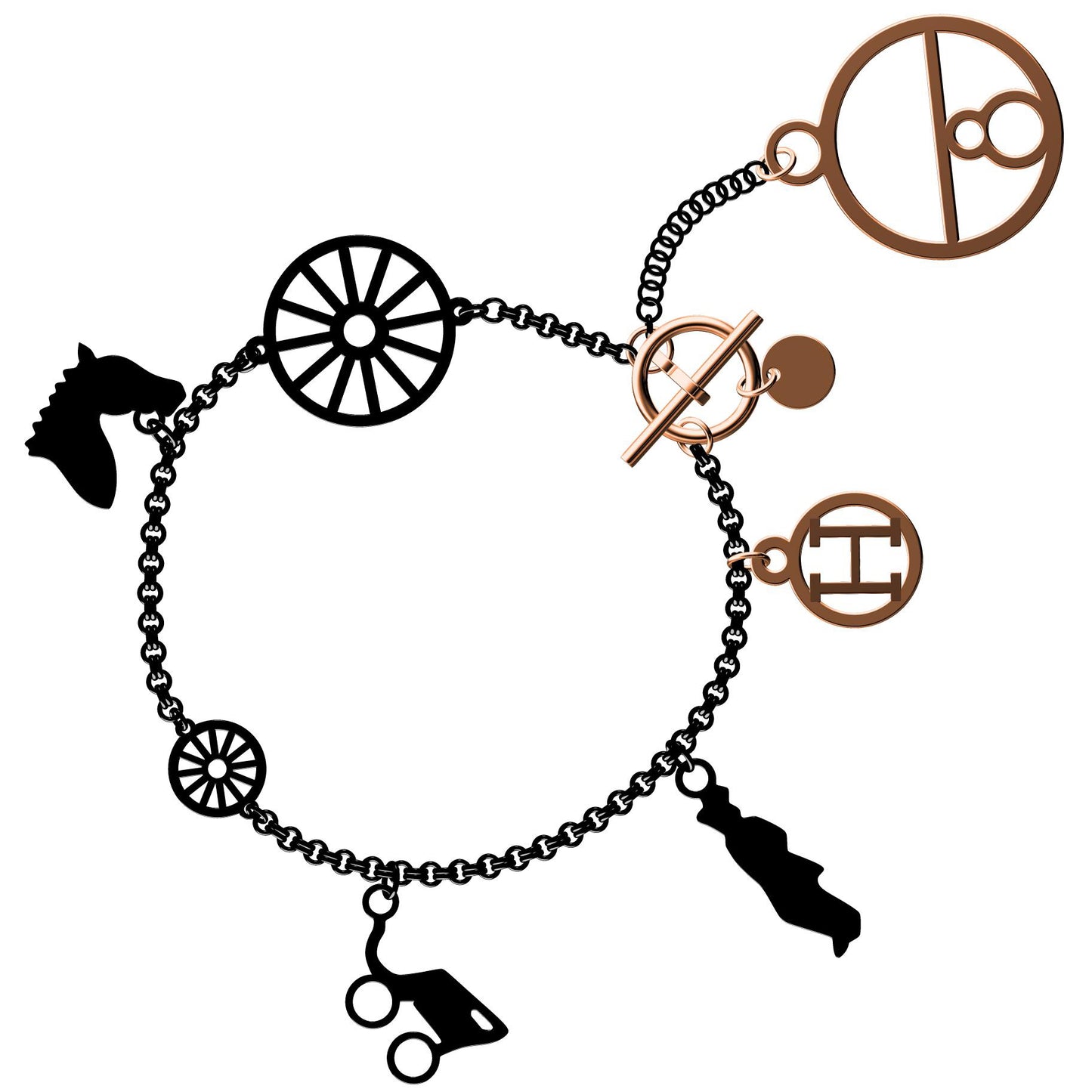 AHS-H107011B light gold letter carriage bracelet