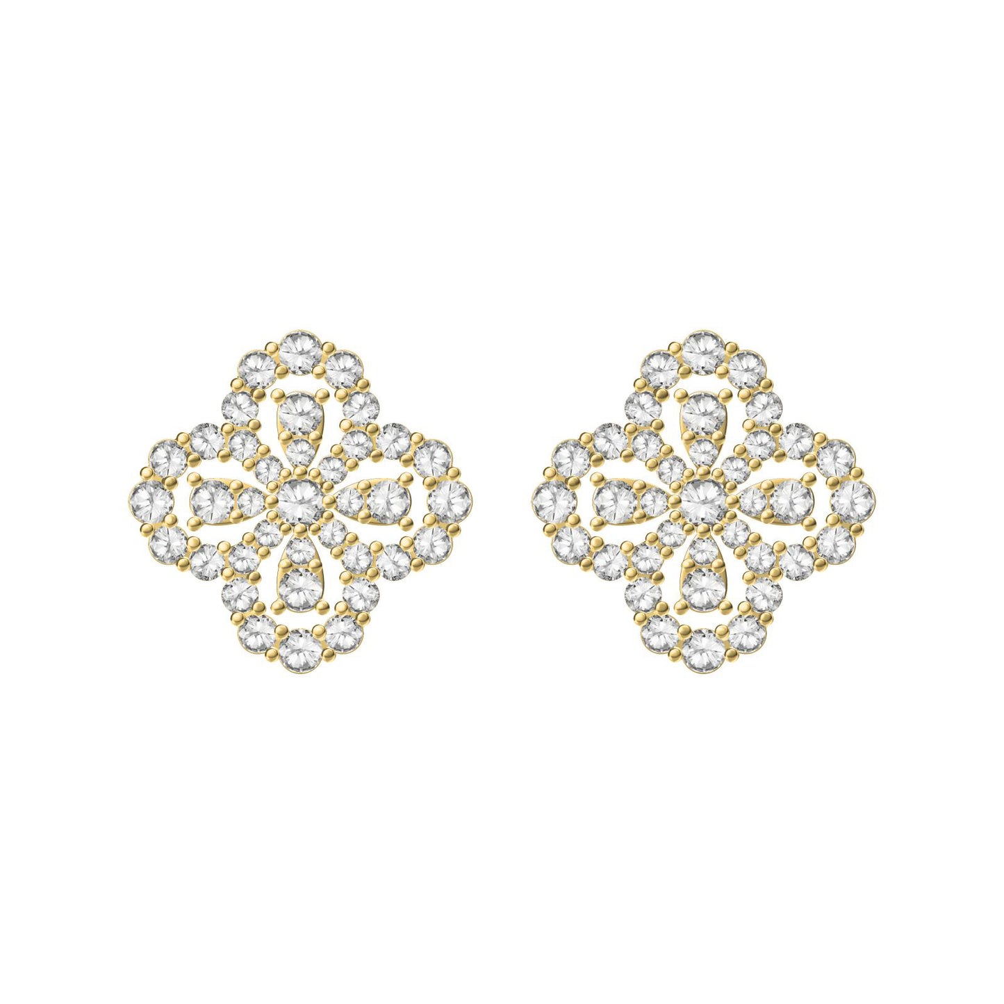 HW-EAYSPRPMEL4C four-leaf water wave edge flower earrings