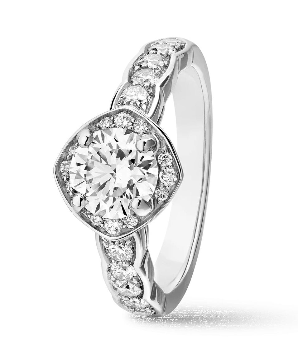 XNE-J11425 cross four-claw rhombus headband stone ring