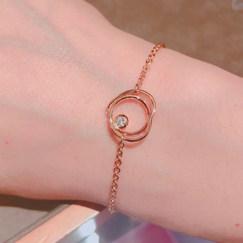 AiHshi-H119414B single diamond heart-shaped ring bracelet