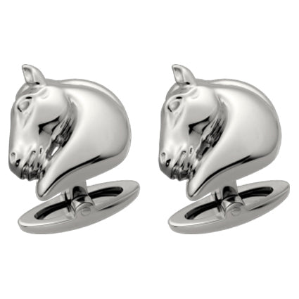 AiHshi-H374145B light gold horse cufflinks