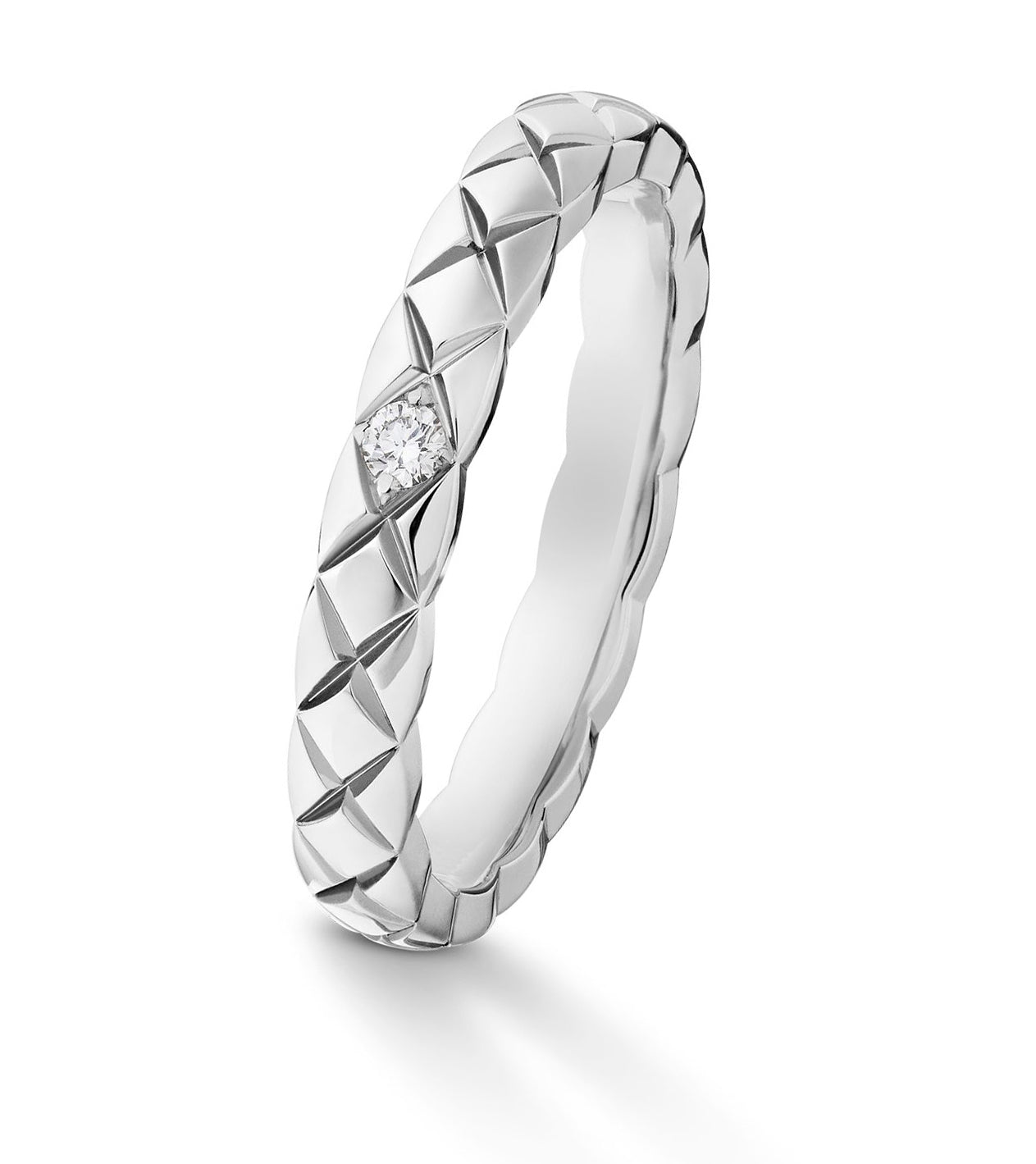 XNE-J23096 Crossed Single Diamond Ring
