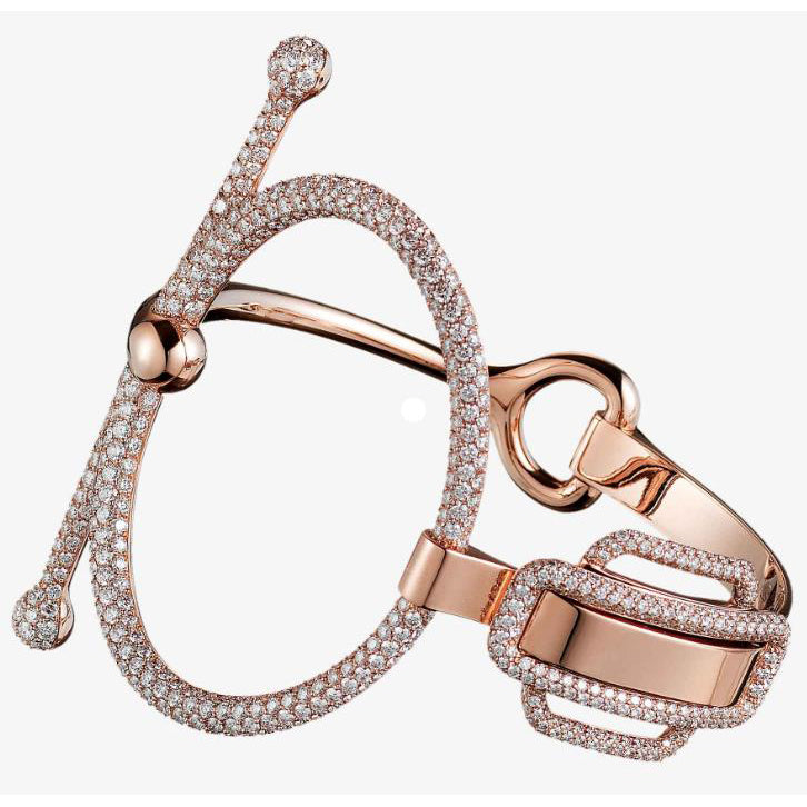 AiHshi-H157479B round pull ring half diamond bracelet 17#