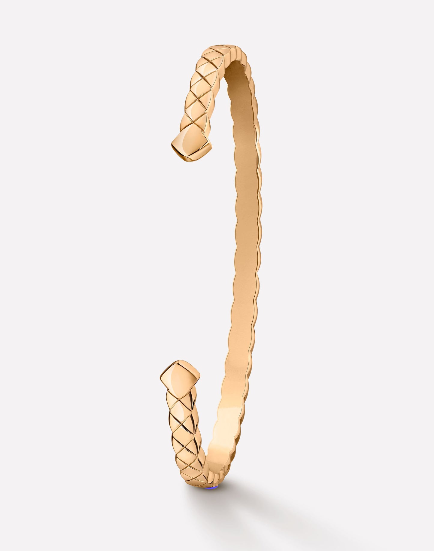 XNE-J11663 3.9mm diamond-shaped light gold fork open bracelet