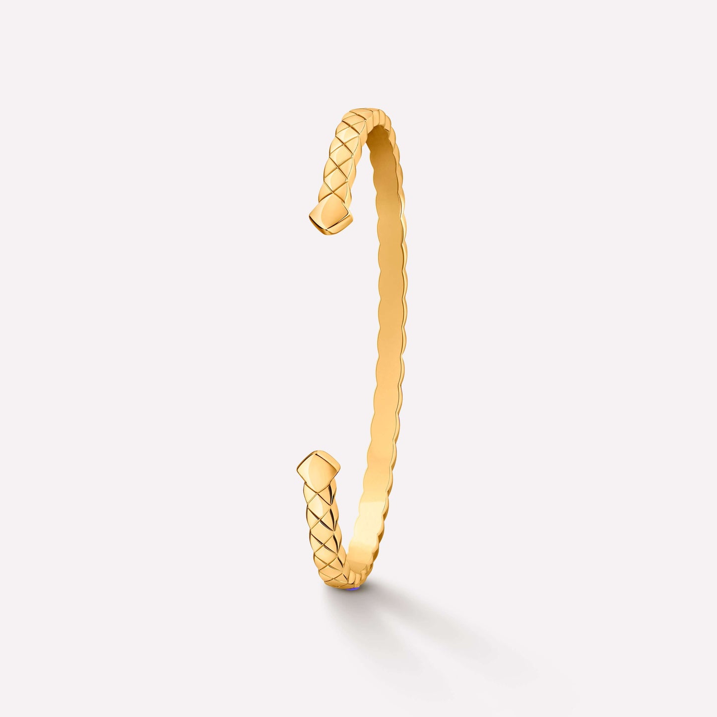 XNE-J11663 3.9mm diamond-shaped light gold fork open bracelet