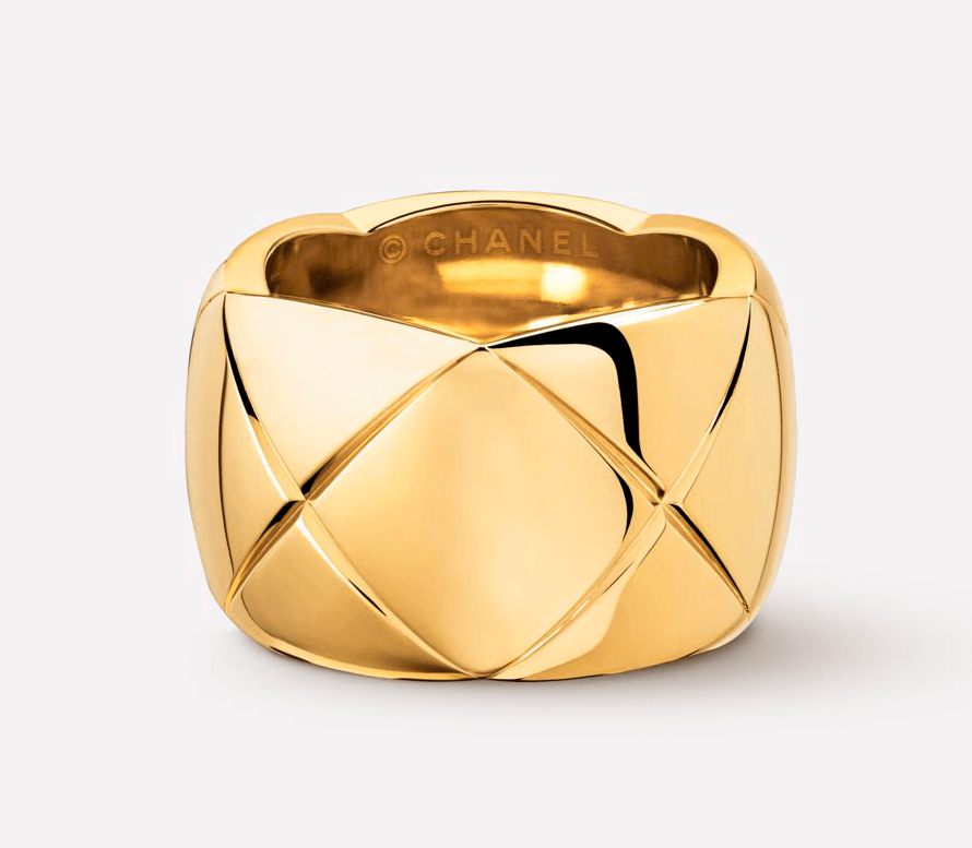 XNE-J10575 13.8mm light gold fork ring
