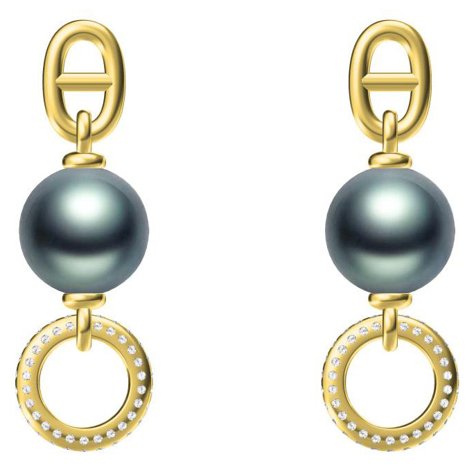 AiH Shi-H139745 Circle Japanese Pearl Stud Earrings