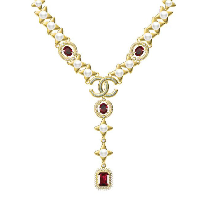 XNE-CN917900 Double C necklace