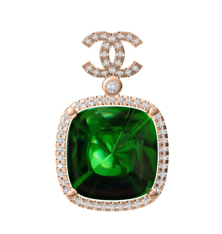 XNE-CN967903 Colorful Double C Pendant