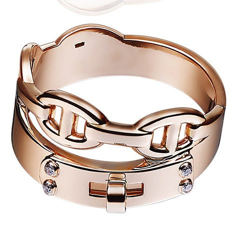 AiHshi-H213606B Japanese twist circle four diamond combination ring 16.5#