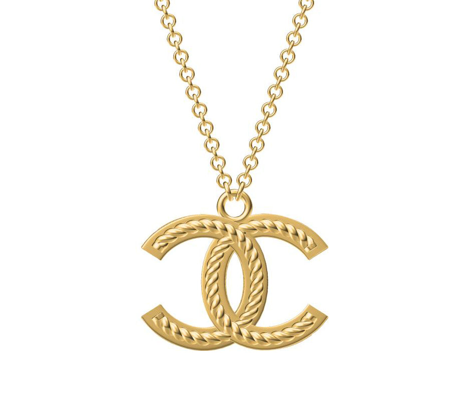 XNE-CNCP037 23.3mm Double C Twist Rope Pendant