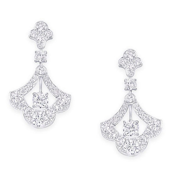 GLF-RGE884水波花边双扇形小长款耳环