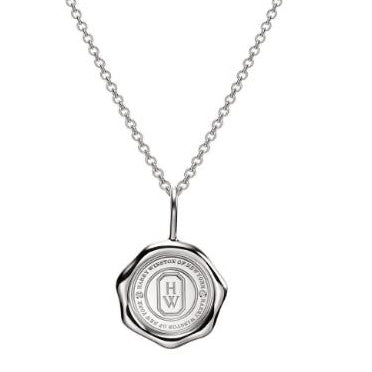 HW-CMDPRDCLSLD Double Diamond Water Wave Edge HW Letter Pendant