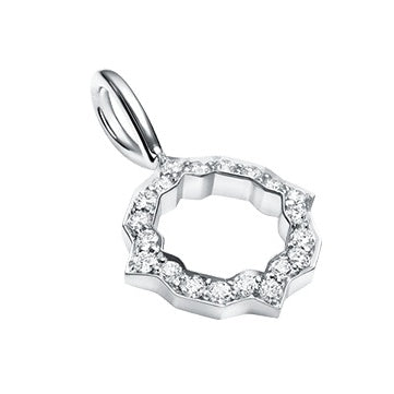 HW-CMDPRDOPBEL flower frame stone pendant, flower frame, full of diamonds