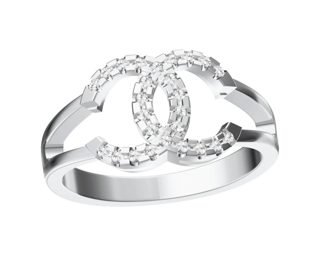 XNE-CN611797 double C band diamond ring