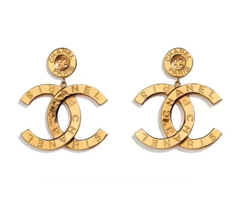 XNE-CN715917 20.7mm light gold double c stud earrings