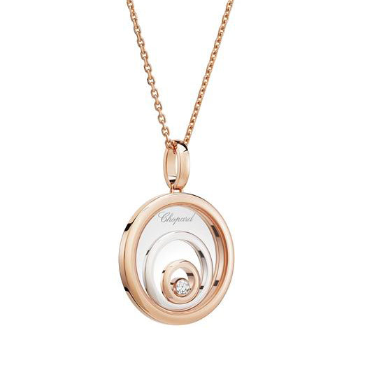 XB-798231-9001 three-circle glass red and white color single diamond pendant