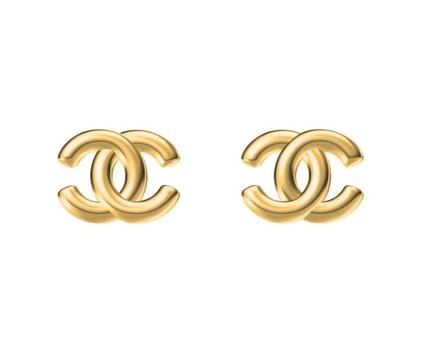 XNE-CNCEBM004 10mm double C earrings with round face plate