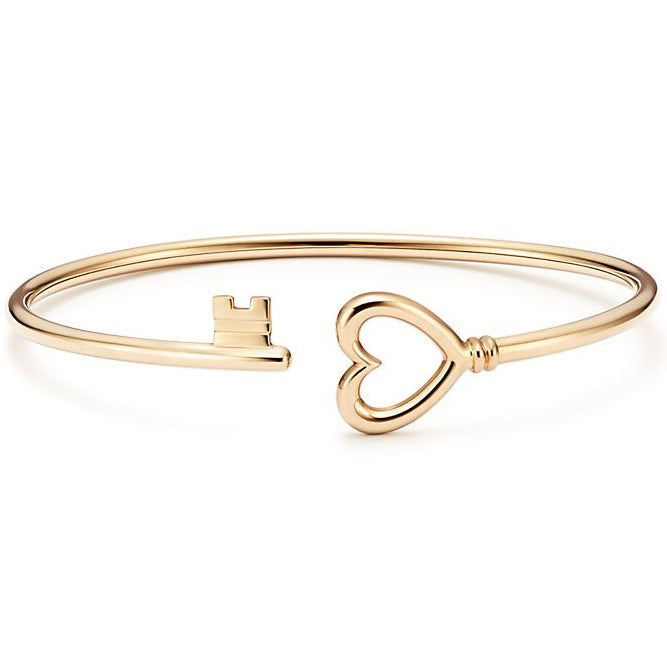 TIF60416354 light gold heart-shaped key bracelet