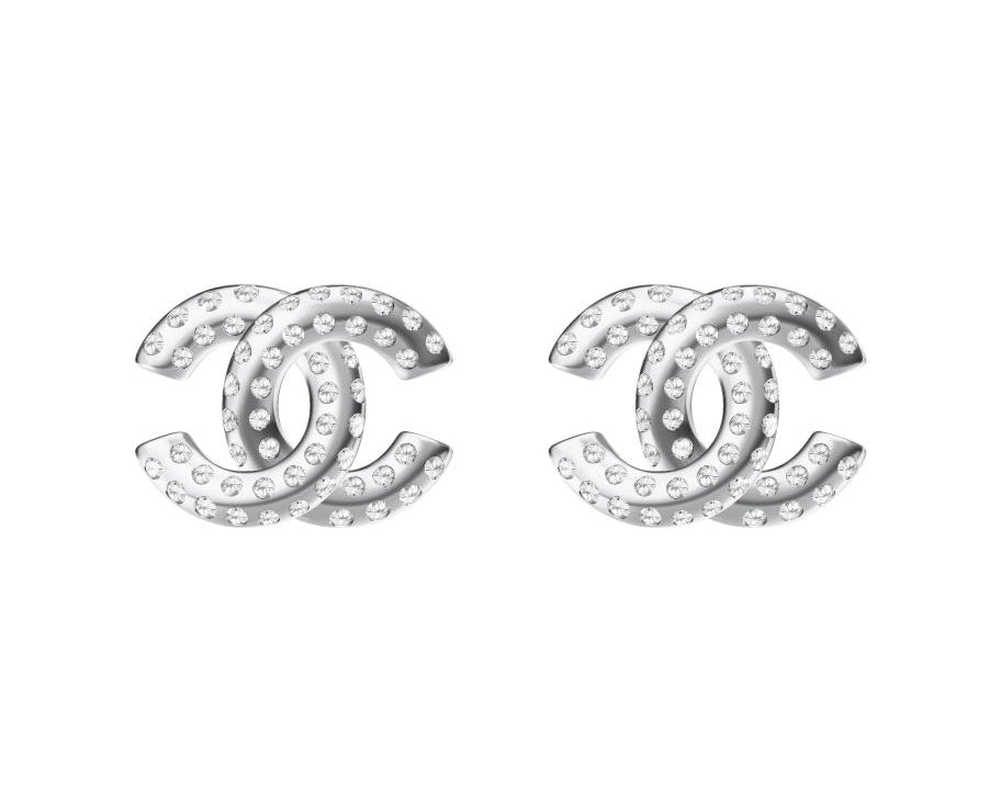 XNE-CNCEBM002 12mm double C earrings with round face plate