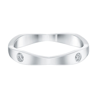 HW-WBDPRD4SWV stone-set wave-shaped men's ring, four diamonds