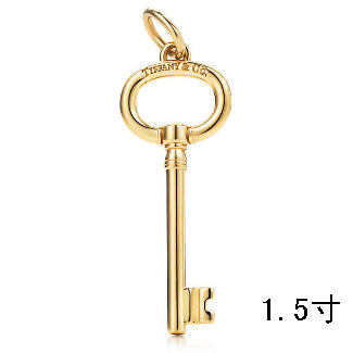 TIF14847256 light gold oval key pendant 1.5 inches