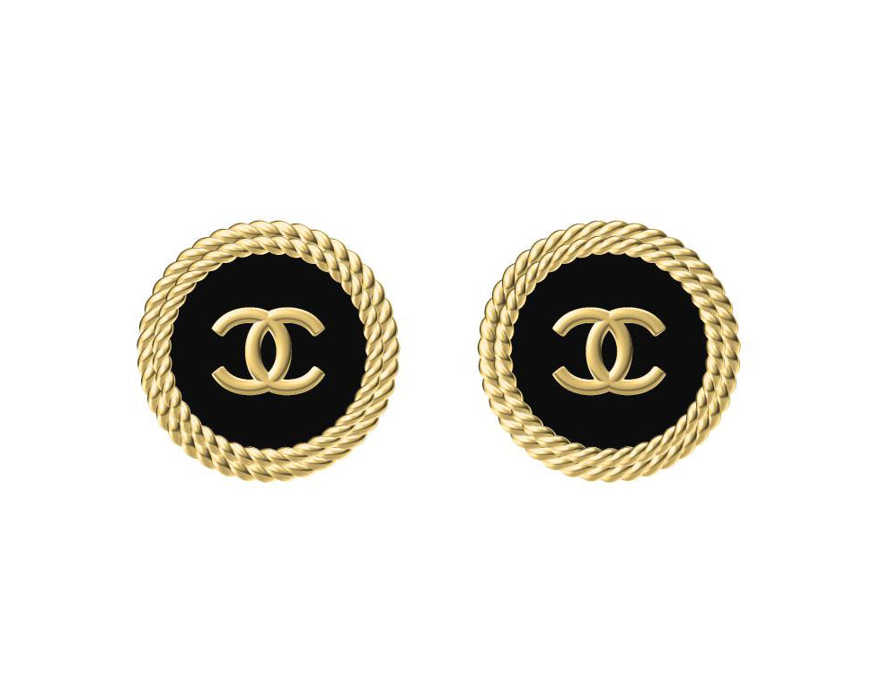 XNE-CNCEDPM029 15mm Double C Twist Rope Stud Earrings